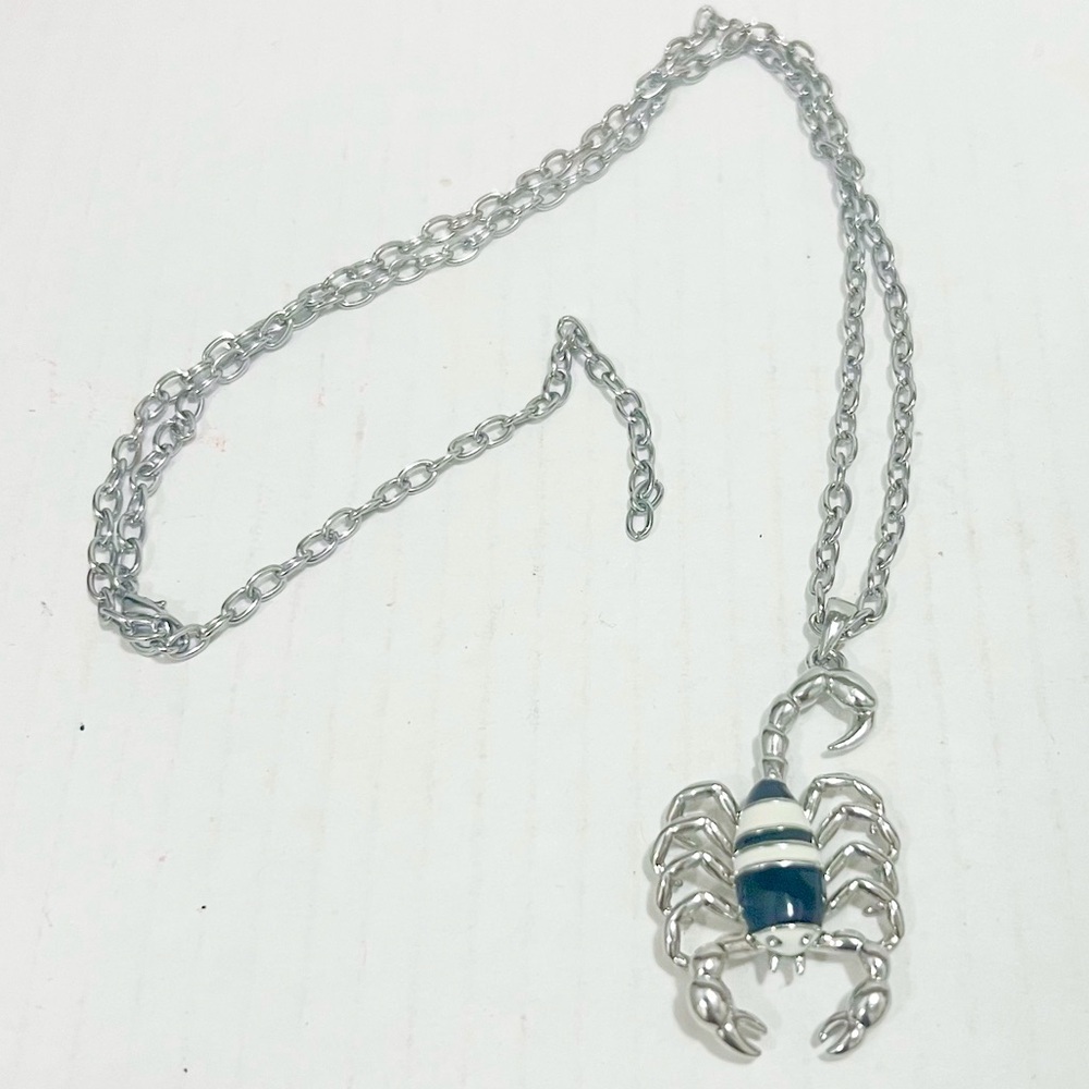 New Silver-Tone Stainless Steel Scorpion Cable Chain unisex Necklace
